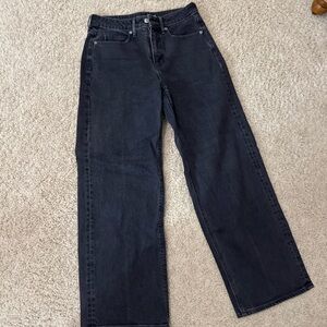 Old Navy Black High-Rise Straight Leg Jeans-Size 4 Petite
